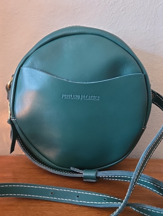 Portland Leather Handbags - Portland Leather Teal Round Crossbody
